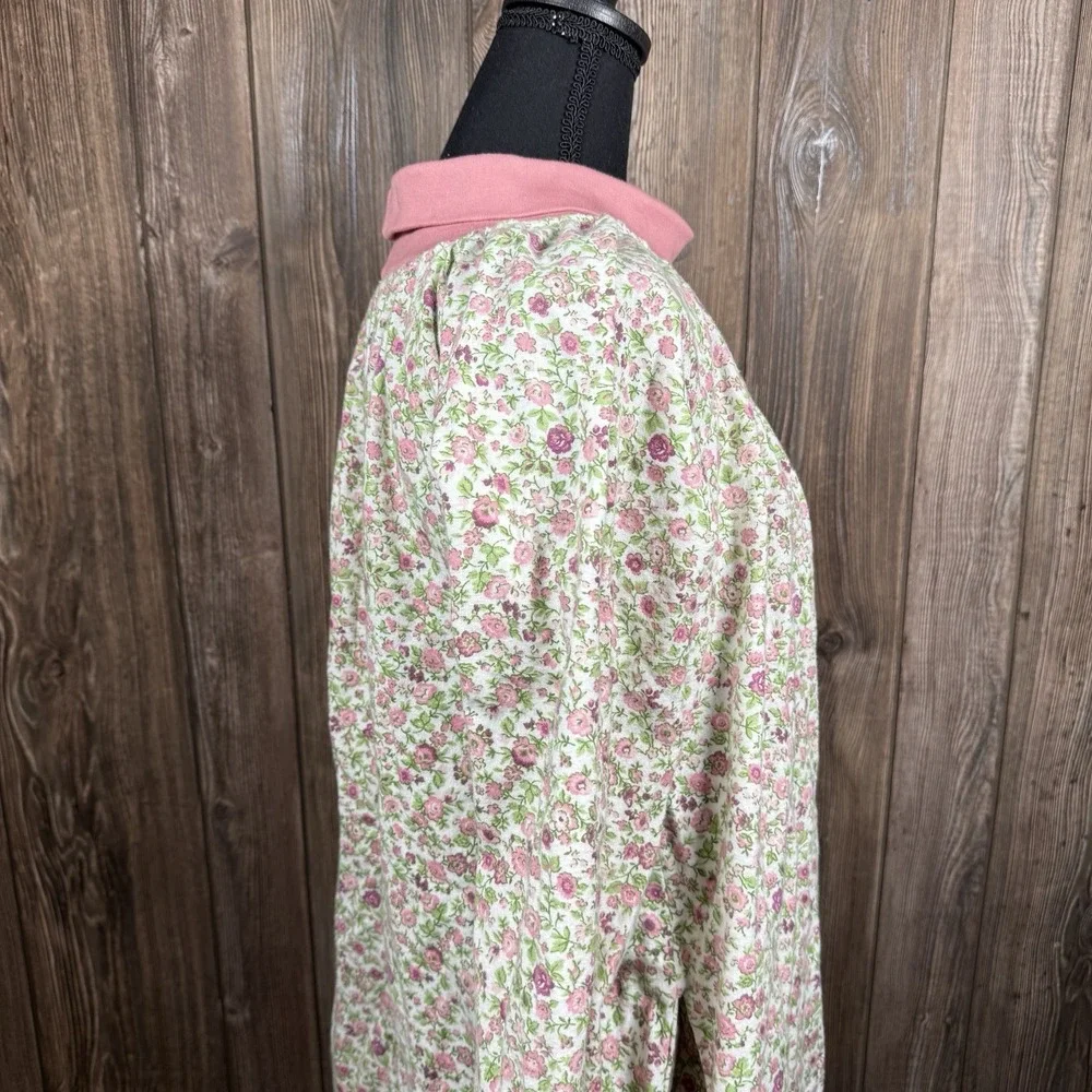 Vermont Country Store Nightgown Sz M Pink Flannel Cotton Turtleneck Cottagecore‎